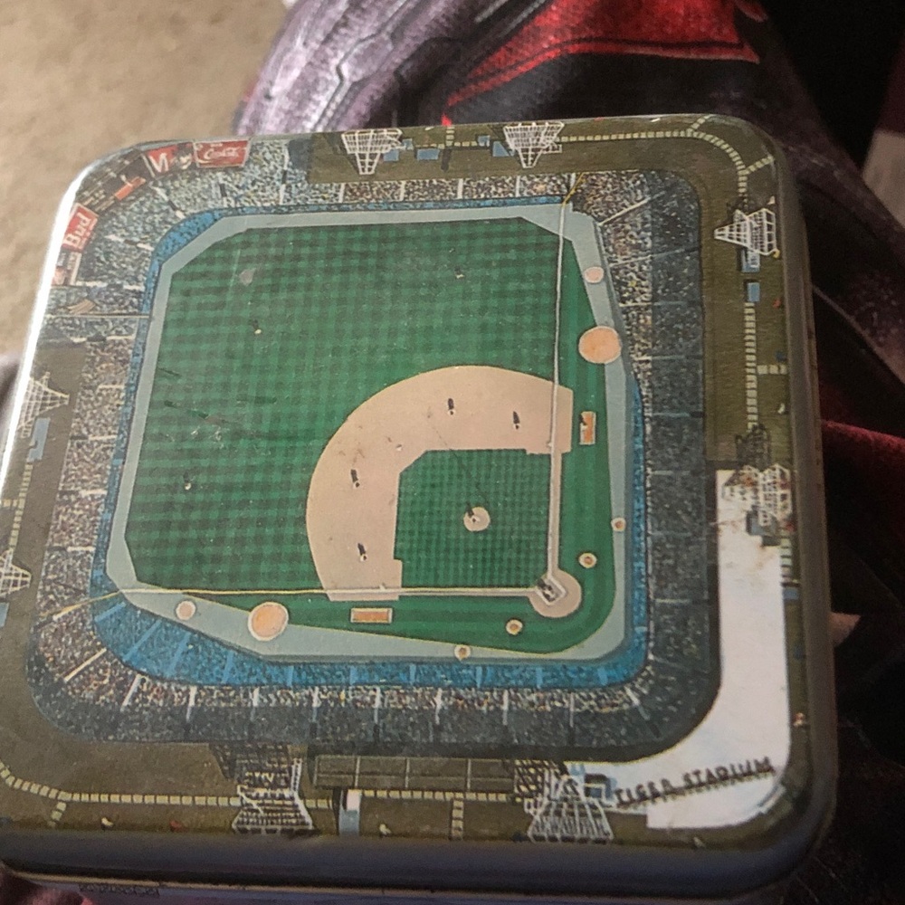 Vintage Baseball Stadium Tin Game - Green Field